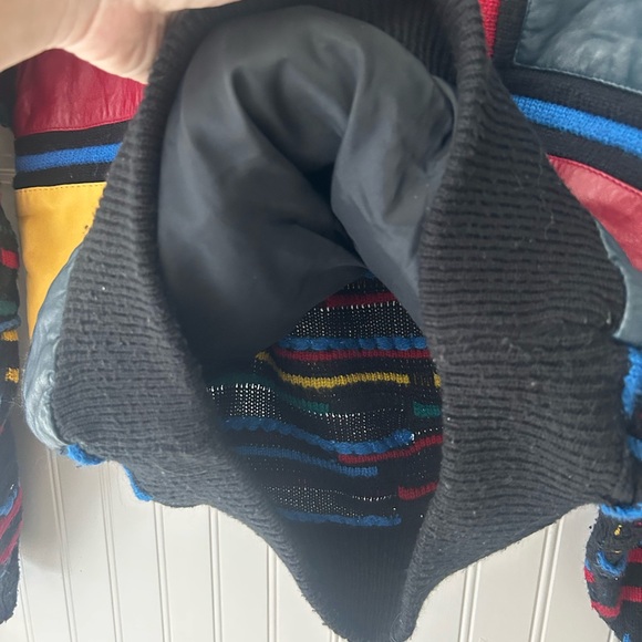 Vintage 90s Saxony Hip Hop Multicolor Crewneck Sweater No SIZE Tag - Picture 9 of 14